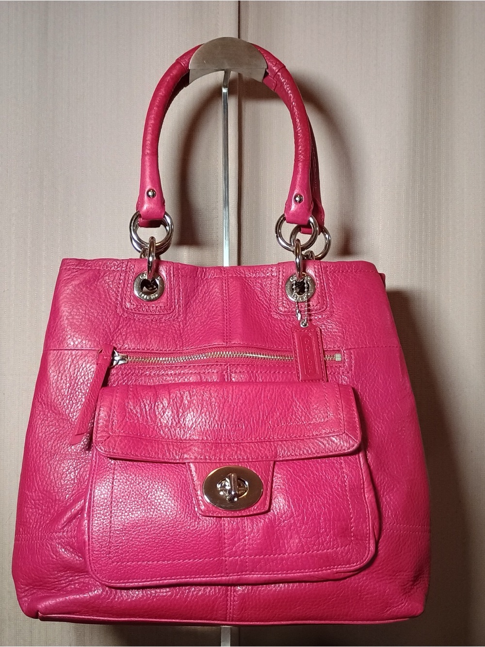 Coach Pebbled Leather Shoulder Bag